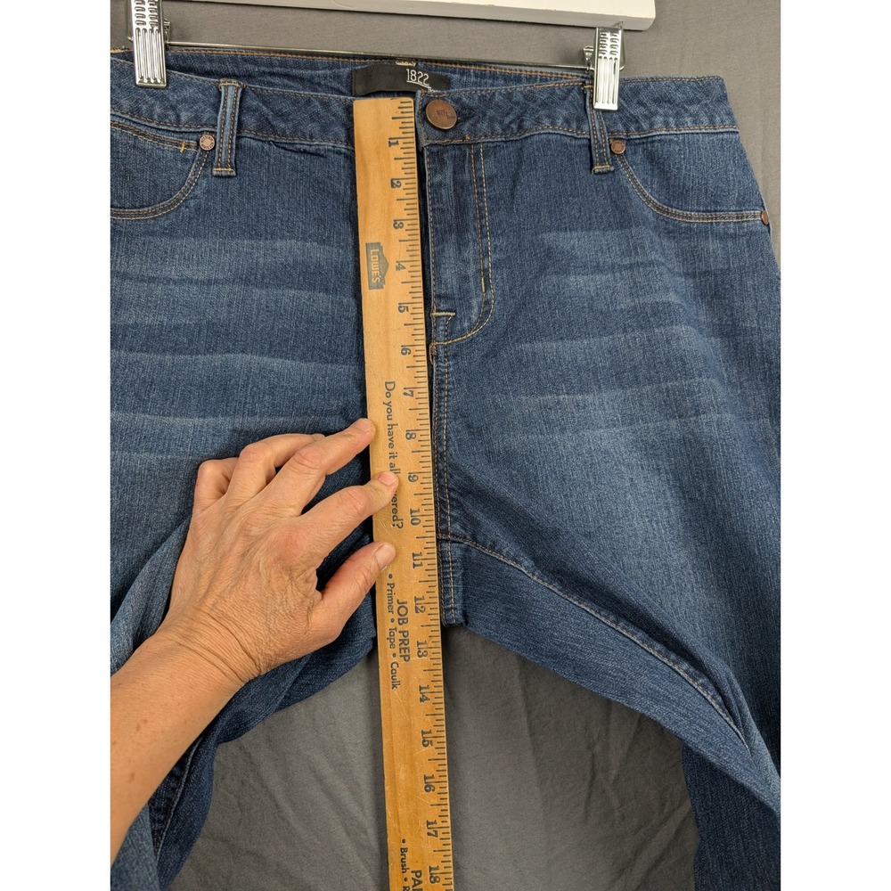 1822 Denim Womens 14W Blue Skinny Jeans‎ Raw Hem - Picture 6 of 9